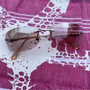 Fossil Rhinestone Pink Sunglasses